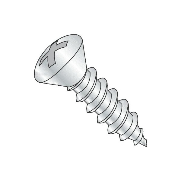Newport Fasteners Sheet Metal Screw, #4-24 x 3/8 in, Zinc Plated Steel Oval Head Phillips Drive, 6000 PK 763655-6000 - main